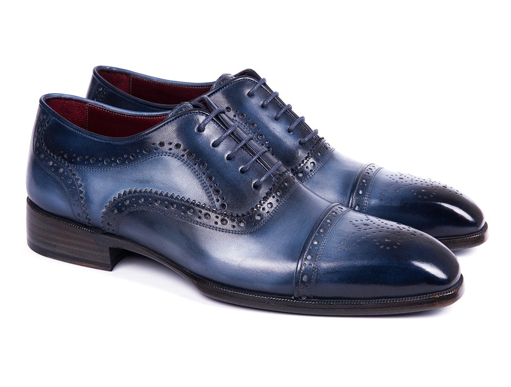 Paul Parkman Men's Cap Toe Oxfords Blue And Navy (Id024 - Nvyblu) by Paul Parkman – Don't Panic Shoes