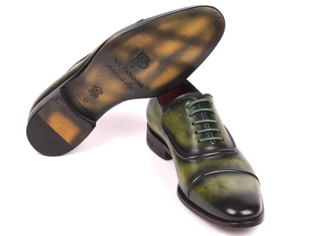 Paul Parkman Men's Cap - Toe Oxfords Green (Id077 - Grn) by Paul Parkman – Don't Panic Shoes