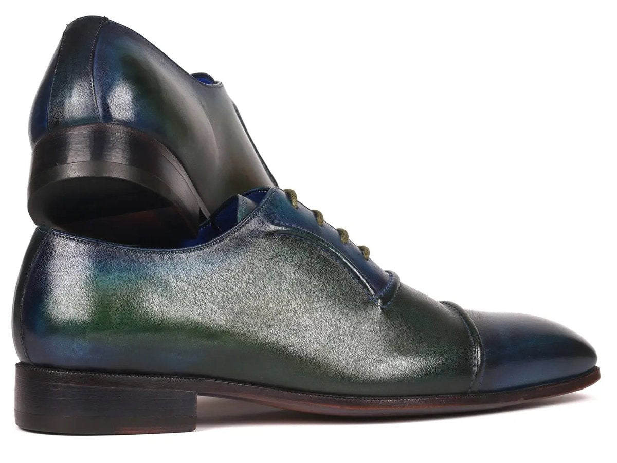 Paul Parkman Men's Cap - Toe Oxfords In Blue And Green Shoes by Paul Parkman – Don't Panic Shoes