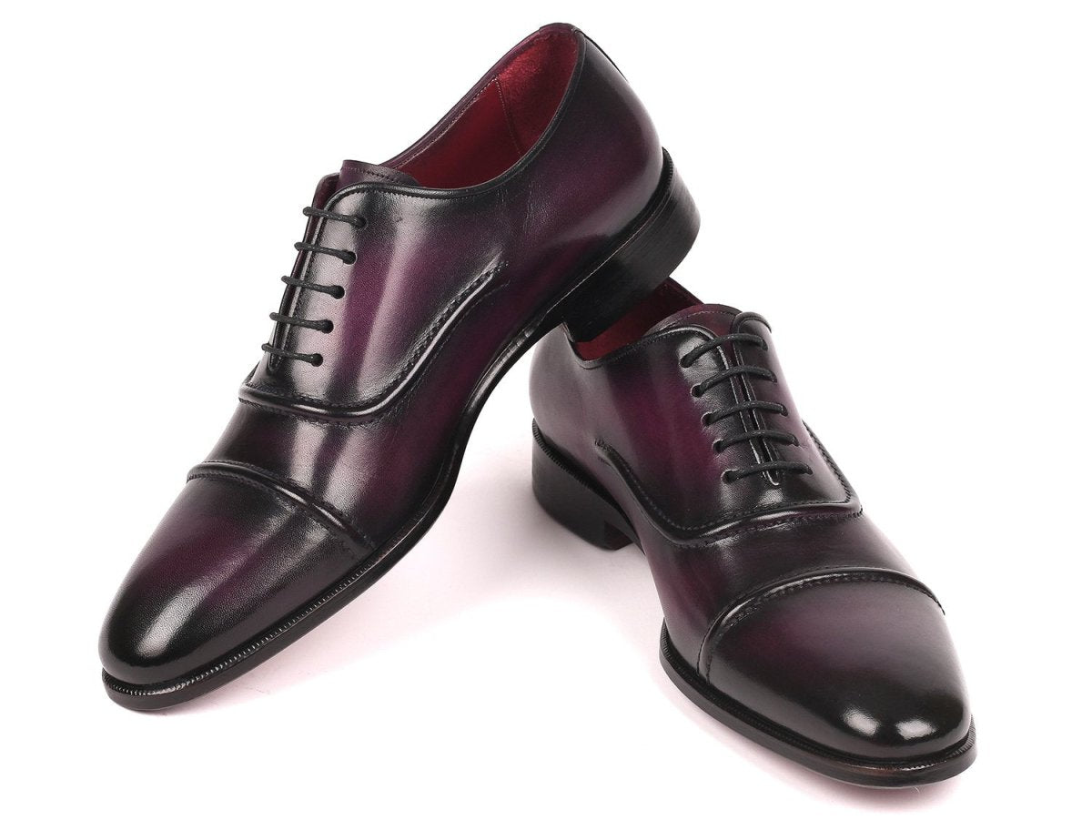 Paul Parkman Men's Cap - Toe Oxfords In Purple Shoes by Paul Parkman – Don't Panic Shoes
