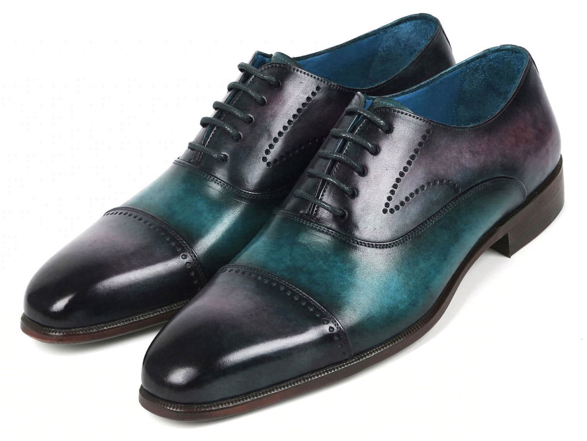 Paul Parkman Men's Cap Toe Oxfords Purple And Turquoise (Id314 - Prptrq) by Paul Parkman – Don't Panic Shoes