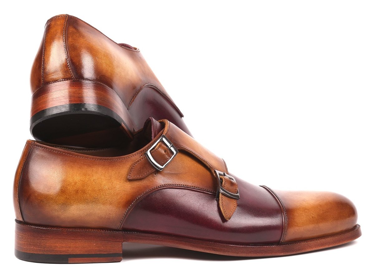Paul Parkman Men's Captoe Double Monkstraps In Brown And Purple Shoes by Paul Parkman – Don't Panic Shoes