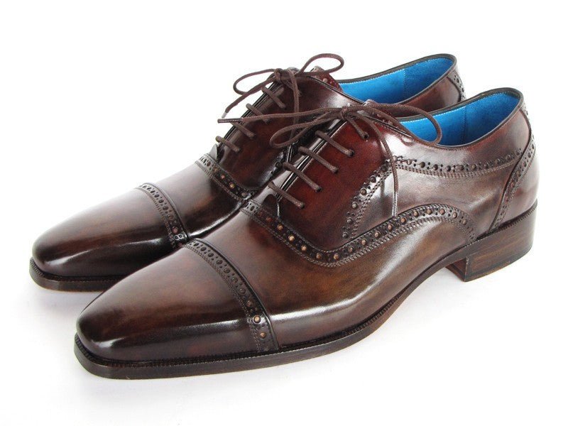 Paul Parkman Men's Captoe Oxfords Anthracite Brown Hand - Painted Leather (Id024 - Antbrw) by Paul Parkman – Don't Panic Shoes