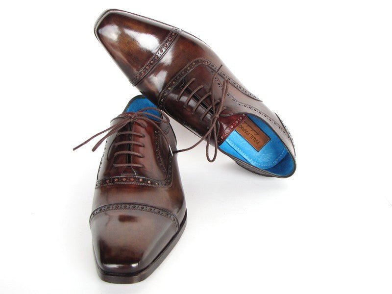 Paul Parkman Men's Captoe Oxfords Anthracite Brown Hand - Painted Leather (Id024 - Antbrw) by Paul Parkman – Don't Panic Shoes