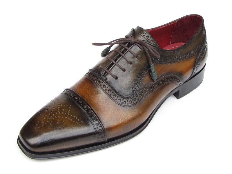 Paul Parkman Men's Captoe Oxfords Camel And Olive Shoes (Id024 - Olv) by Paul Parkman – Don't Panic Shoes