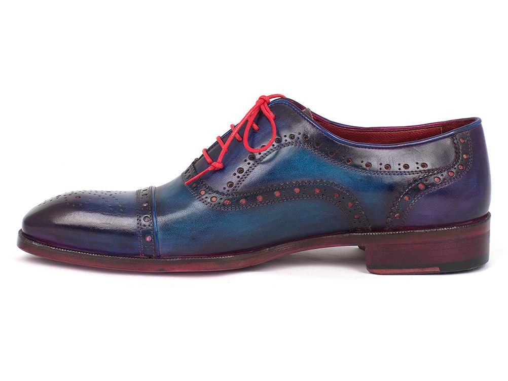 Paul Parkman Men's Captoe Oxfords In Blue And Parliament Shoes by Paul Parkman – Don't Panic Shoes