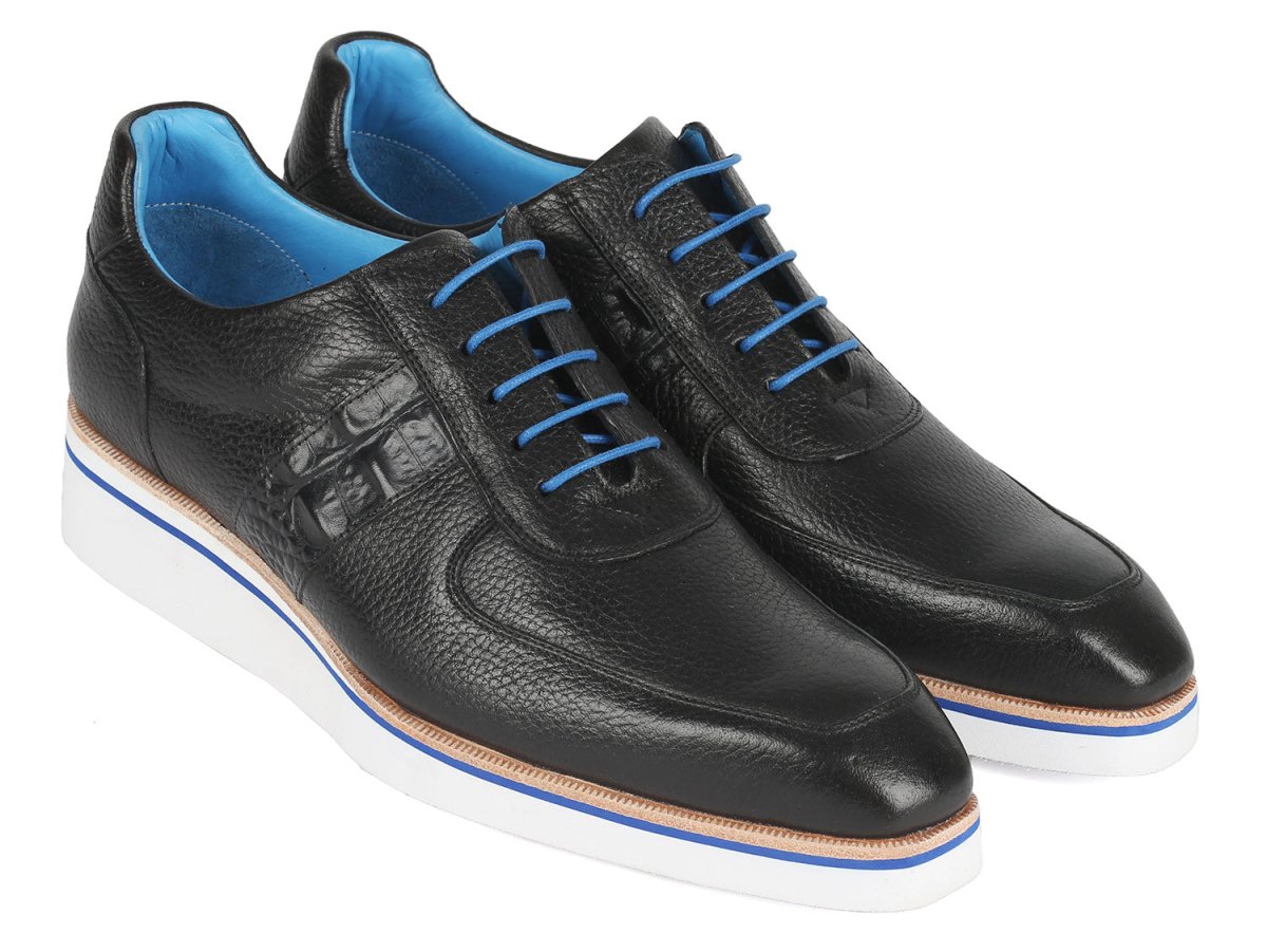 Paul Parkman Men's Casual Shoes Black Floater Leather Shoes by Paul Parkman – Don't Panic Shoes