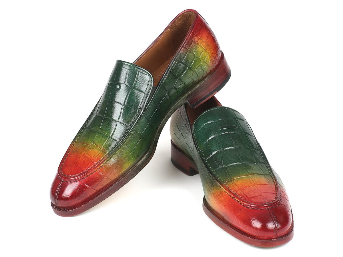 Paul Parkman Men's Croco - Embossed CalfskIn Loafers in Multicolor Shoes by Paul Parkman – Don't Panic Shoes