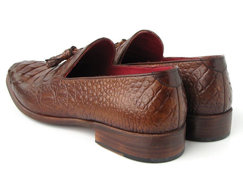 Paul Parkman Men's Croco - Embossed CalfskIn Tassel Loafers in Brown Shoes by Paul Parkman – Don't Panic Shoes