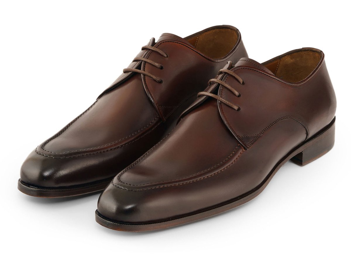 Paul Parkman Men's Custom Made Brown And Bordeaux Leather Apron Derby Shoes 33brd92 by Paul Parkman – Don't Panic Shoes