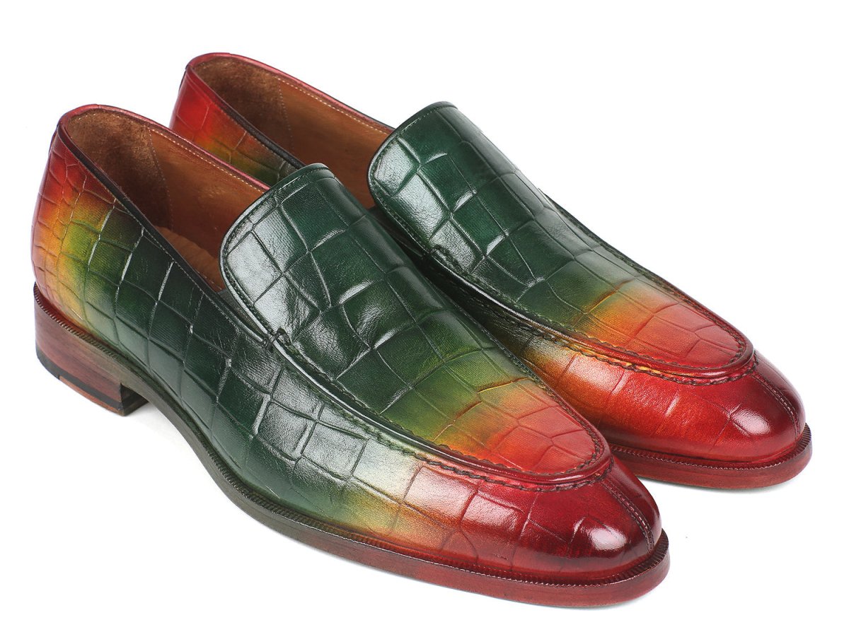 Paul Parkman Men's Custom Made Crocodile Embossed Calfskin Multicolor Loafer 7339 - Spr by Paul Parkman – Don't Panic Shoes