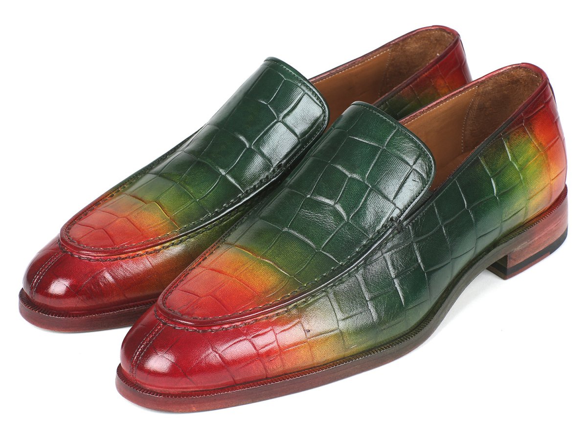 Paul Parkman Men's Custom Made Crocodile Embossed Calfskin Multicolor Loafer 7339 - Spr by Paul Parkman – Don't Panic Shoes