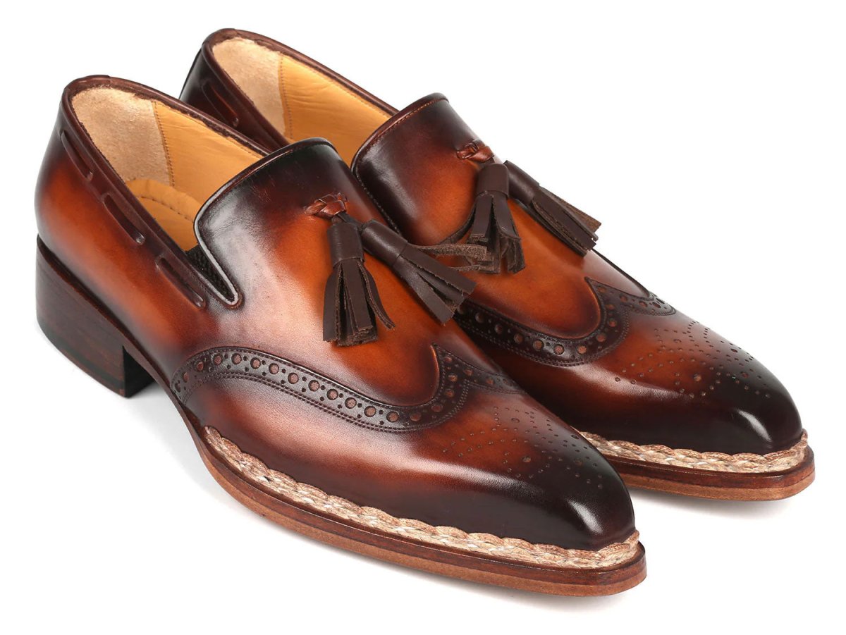 Paul Parkman Men's Custom Made Norwegian Welted Tassel Loafers Brown Burnished Leather 8507 - Brw by Paul Parkman – Don't Panic Shoes