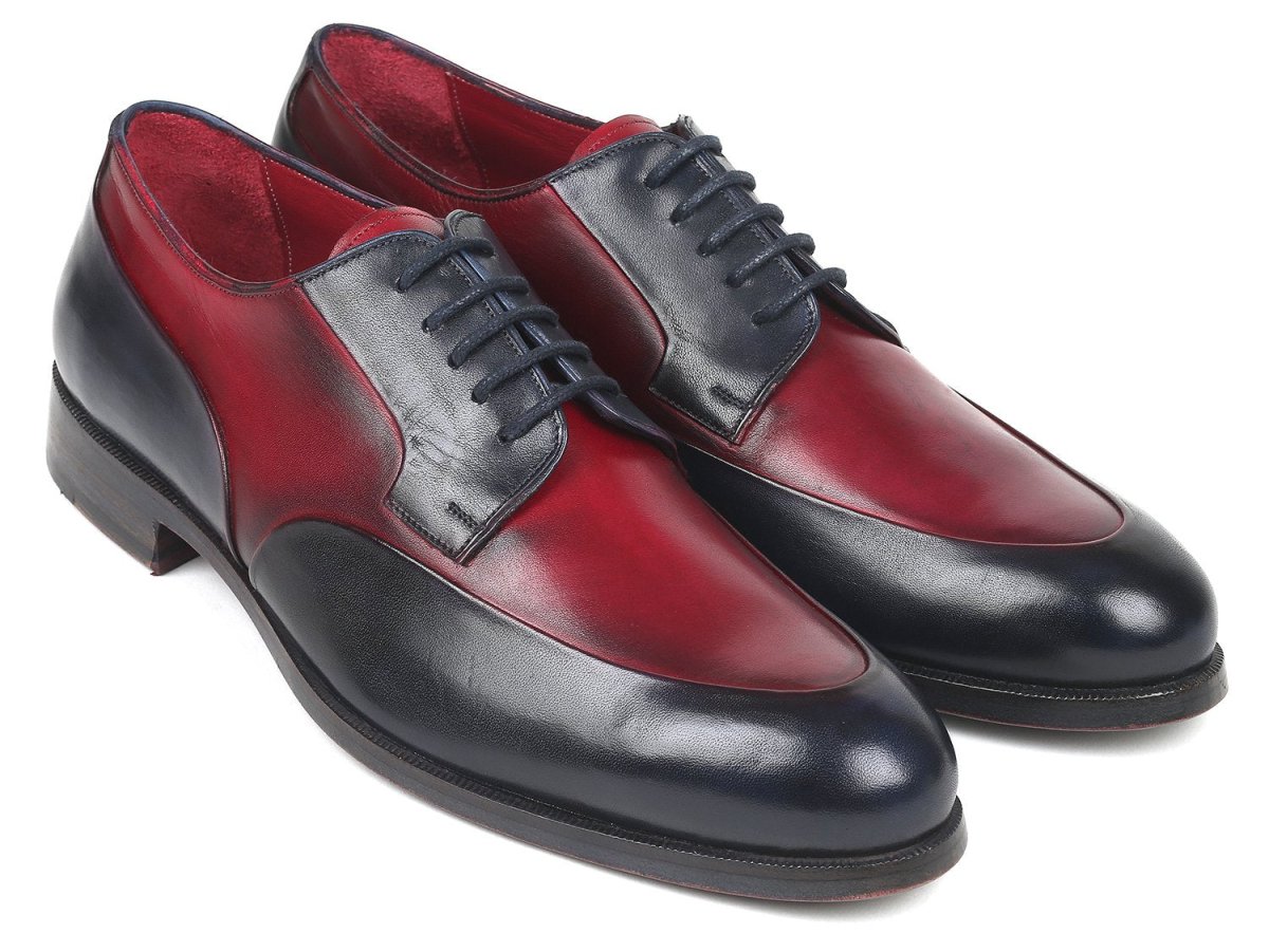 Paul Parkman Men's Derby Shoes In Bordeaux And Navy Shoes by Paul Parkman – Don't Panic Shoes