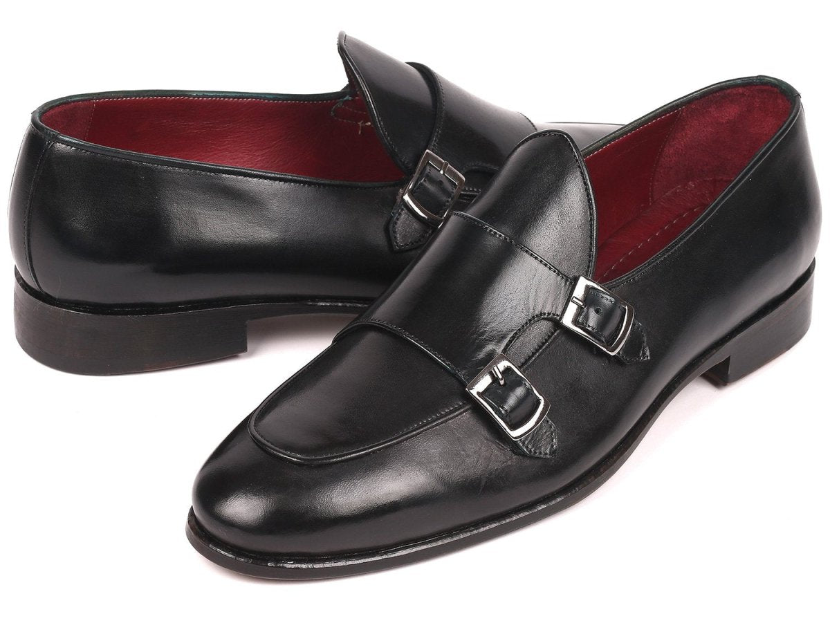 Paul Parkman Men's Double Monkstrap Shoes In Black Shoes by Paul Parkman – Don't Panic Shoes