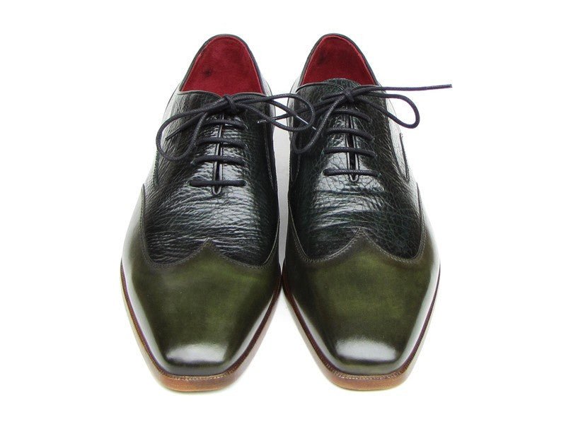 Paul Parkman Men's Floater Leather WIngtip Oxfords in Green Shoes by Paul Parkman – Don't Panic Shoes