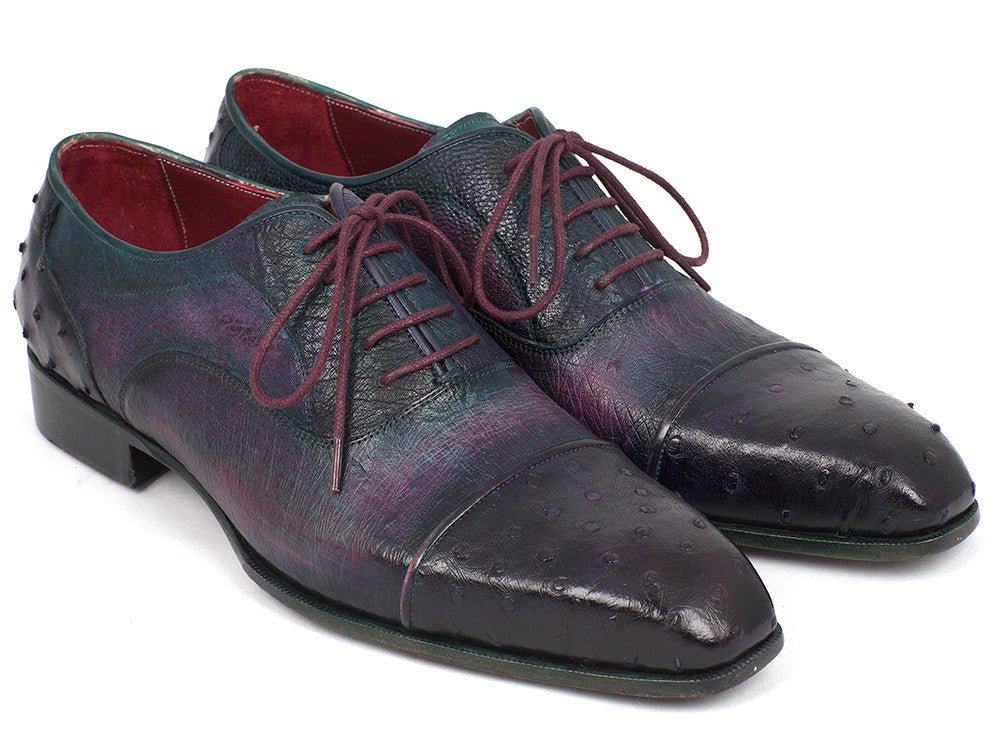 Paul Parkman Men's Genuine Ostrich Captoe Oxfords Purple (Id24xs - Prp) Shoes by Paul Parkman – Don't Panic Shoes