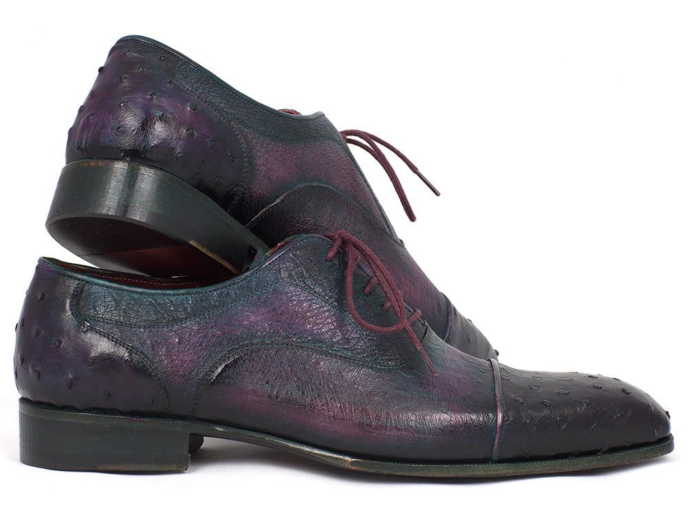 Paul Parkman Men's Genuine Ostrich Captoe Oxfords Purple (Id24xs - Prp) Shoes by Paul Parkman – Don't Panic Shoes