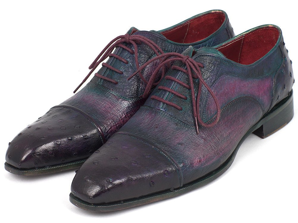 Paul Parkman Men's Genuine Ostrich Captoe Oxfords Purple (Id24xs - Prp) Shoes by Paul Parkman – Don't Panic Shoes