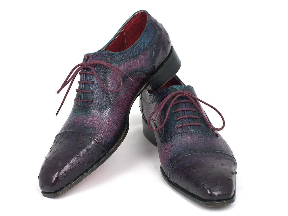 Paul Parkman Men's Genuine Ostrich Captoe Oxfords Purple (Id24xs - Prp) Shoes by Paul Parkman – Don't Panic Shoes