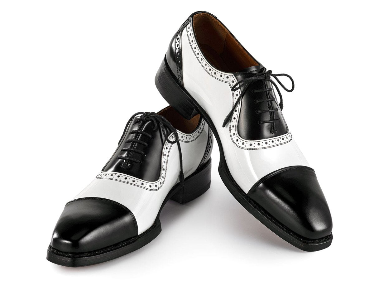 Paul Parkman Men's Goodyear Welted Cap Toe Oxfords In Black And White Shoes by Paul Parkman β Don't Panic Shoes