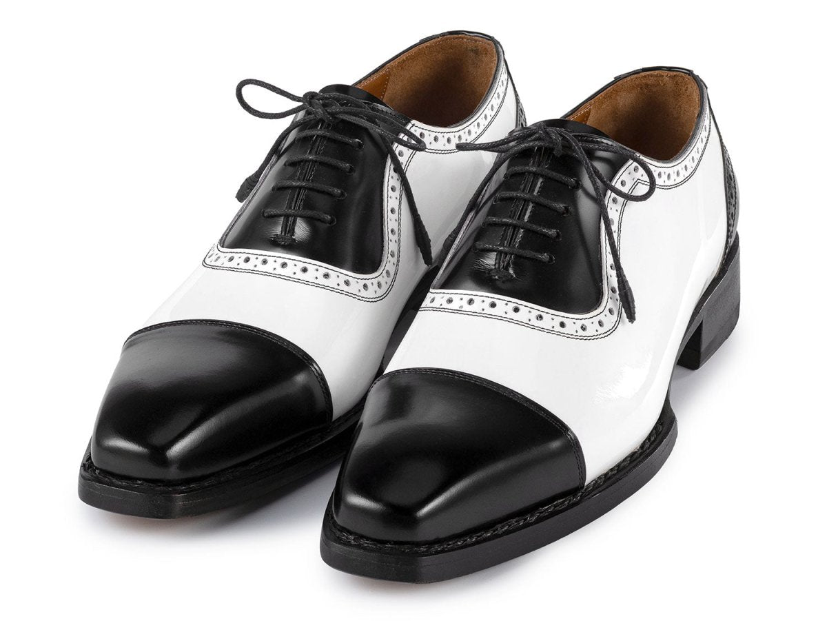 Paul Parkman Men's Goodyear Welted Cap Toe Oxfords In Black And White Shoes by Paul Parkman β Don't Panic Shoes