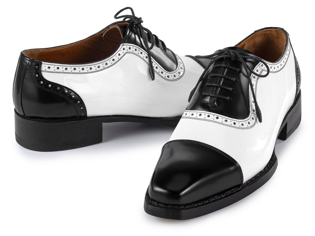 Paul Parkman Men's Goodyear Welted Cap Toe Oxfords In Black And White Shoes by Paul Parkman β Don't Panic Shoes