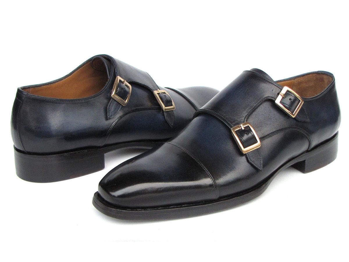 Paul Parkman Men's Goodyear Welted Double Monkstrap Shoes Navy (Id9468 - Nvy) Shoes by Paul Parkman – Don't Panic Shoes
