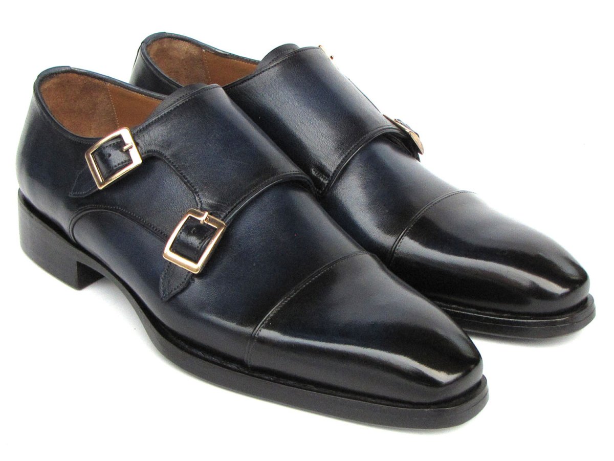 Paul Parkman Men's Goodyear Welted Double Monkstrap Shoes Navy (Id9468 - Nvy) Shoes by Paul Parkman – Don't Panic Shoes