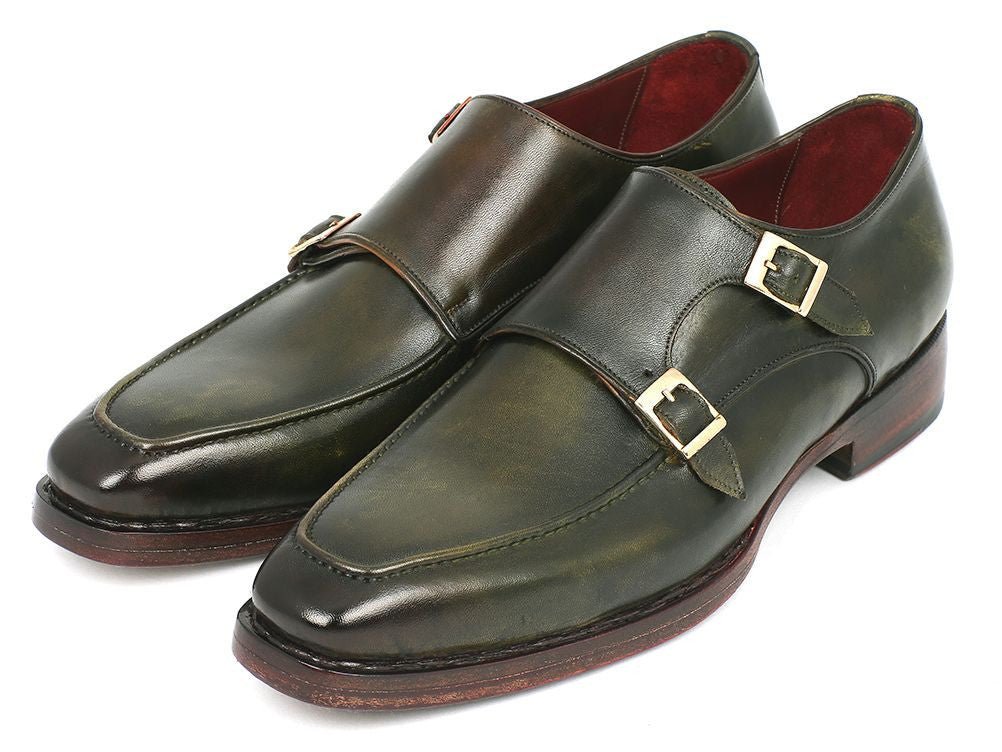 Paul Parkman Men's Goodyear Welted Double Monkstraps In Green Shoes by Paul Parkman – Don't Panic Shoes