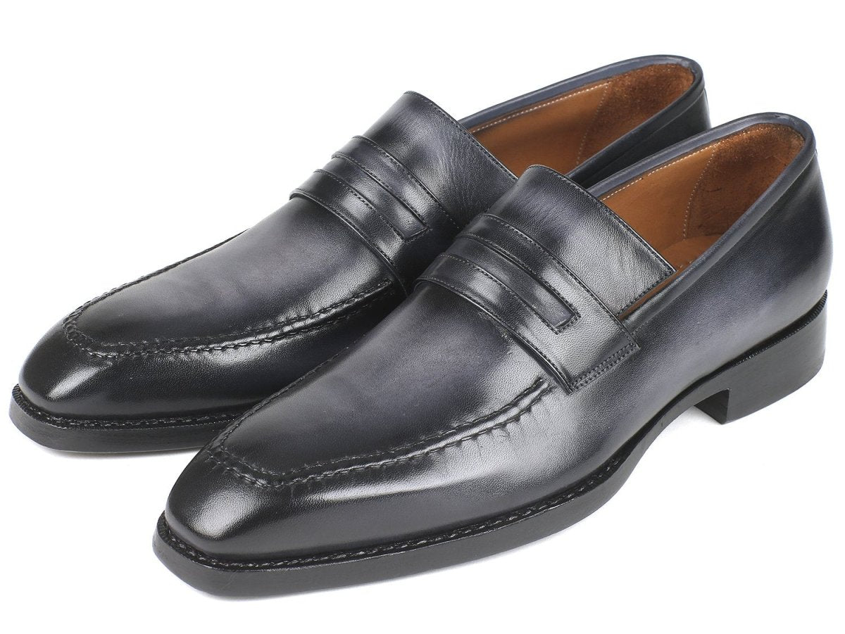 Paul Parkman Men's Goodyear Welted Loafers In Gray Burnished Shoes by Paul Parkman – Don't Panic Shoes