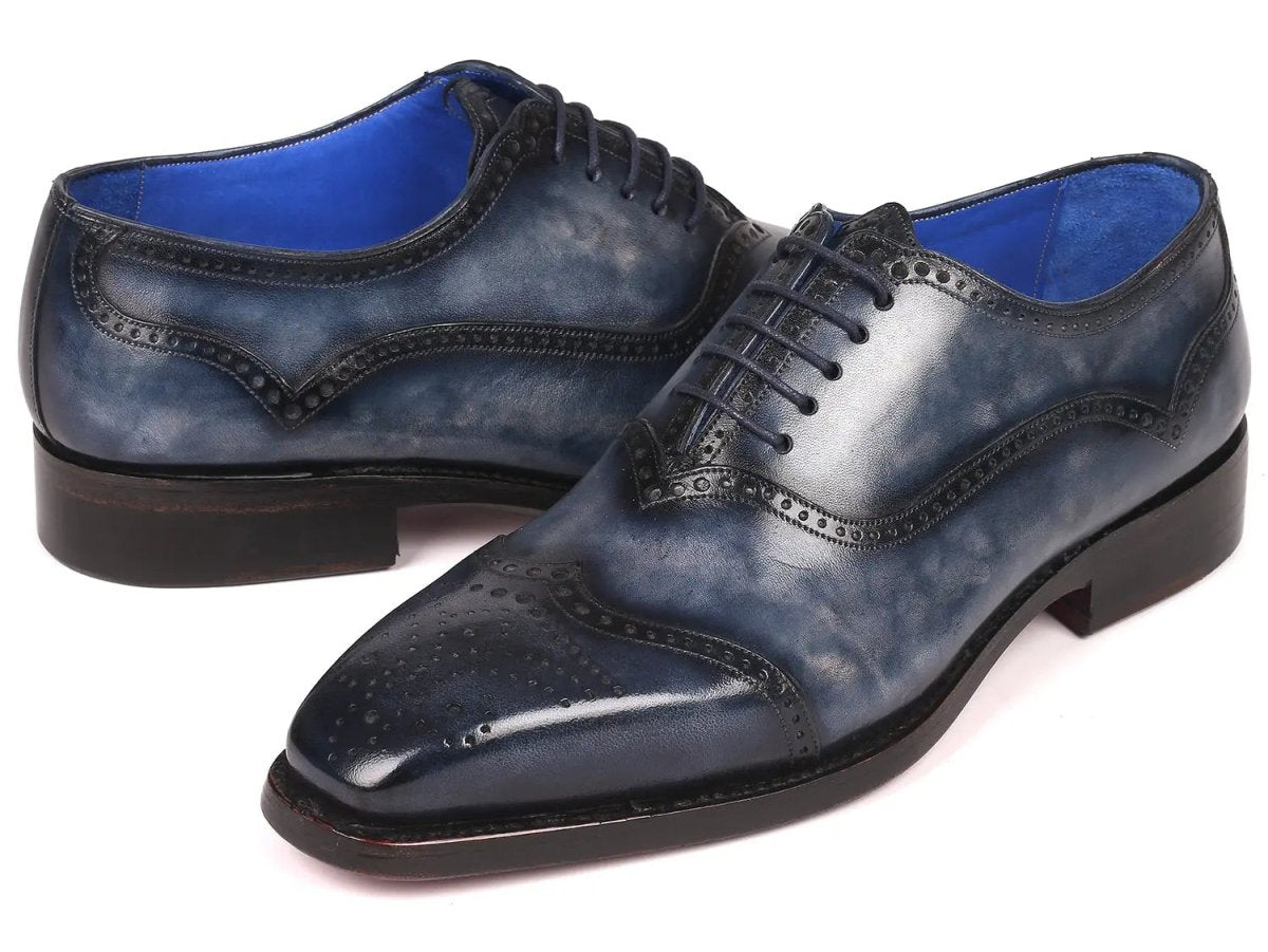 Paul Parkman Men's Goodyear Welted Oxford Shoes In Navy Shoes by Paul Parkman – Don't Panic Shoes