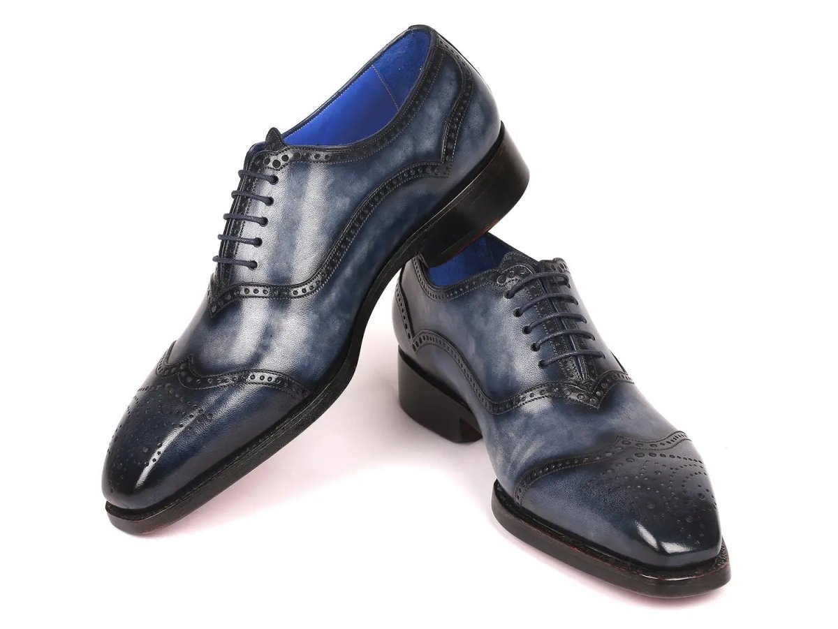 Paul Parkman Men's Goodyear Welted Oxford Shoes In Navy Shoes by Paul Parkman – Don't Panic Shoes
