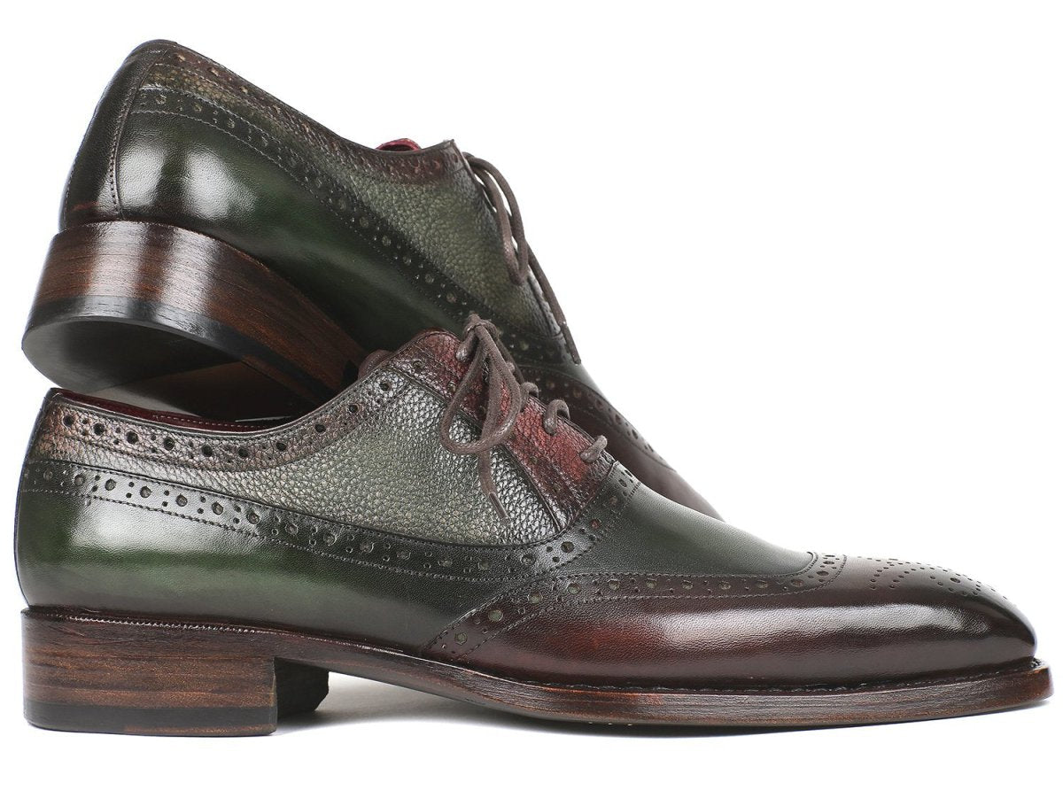 Paul Parkman Men's Goodyear Welted Oxfords In Brown And Green Shoes by Paul Parkman – Don't Panic Shoes