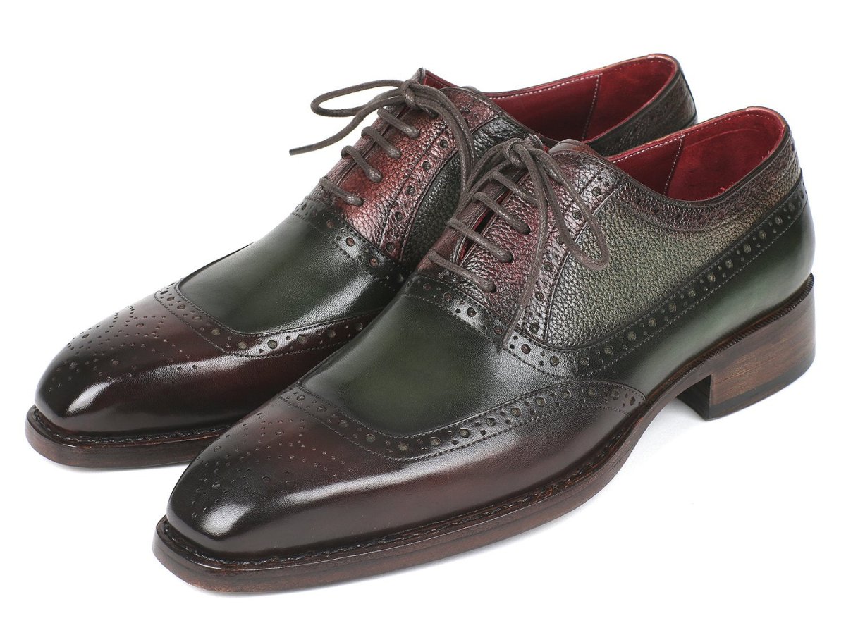 Paul Parkman Men's Goodyear Welted Oxfords In Brown And Green Shoes by Paul Parkman – Don't Panic Shoes