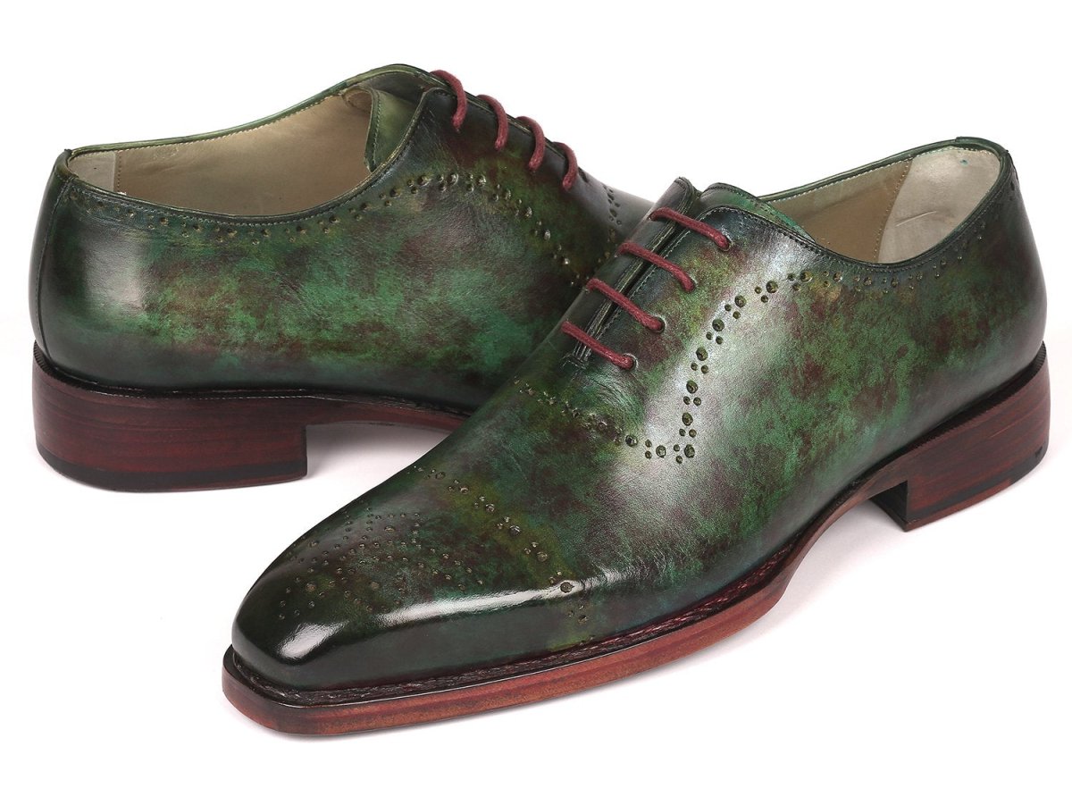 Paul Parkman Men's Goodyear Welted Oxfords In Green Marble Patina Shoes by Paul Parkman – Don't Panic Shoes