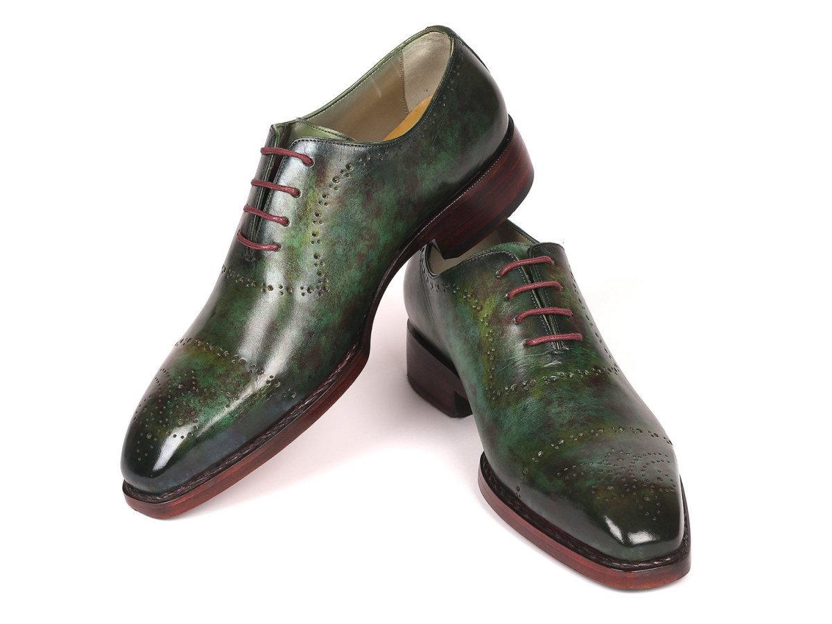 Paul Parkman Men's Goodyear Welted Oxfords In Green Marble Patina Shoes by Paul Parkman – Don't Panic Shoes