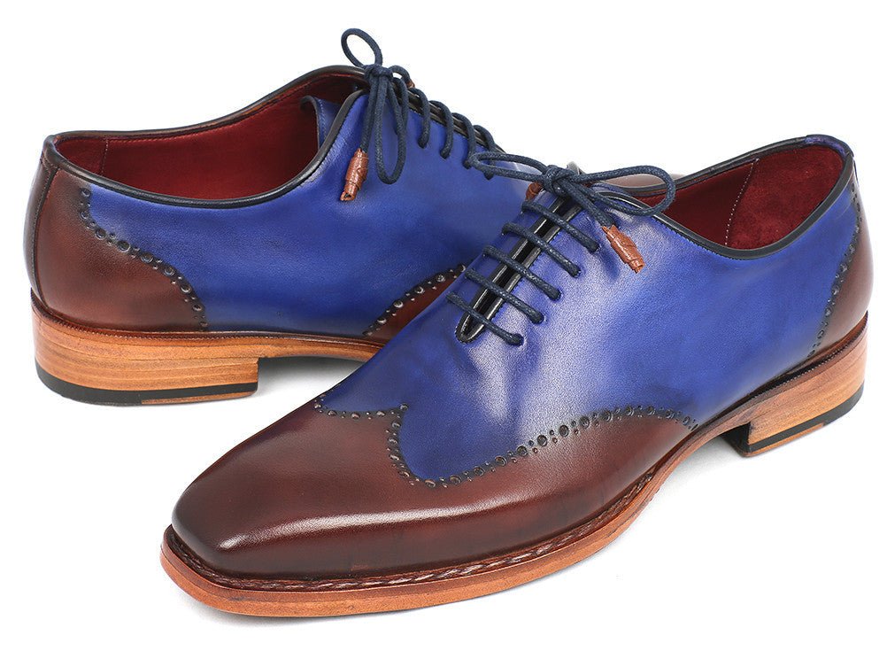 Paul Parkman Men's Goodyear Welted WIngtip Oxfords in Blue And Brown Shoes by Paul Parkman – Don't Panic Shoes