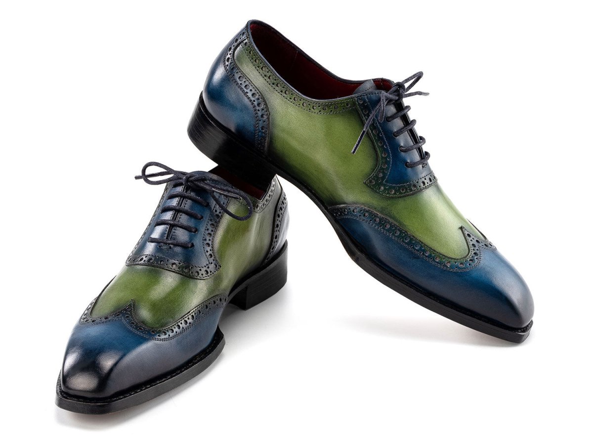 Paul Parkman Men's Goodyear Welted WIngtip Oxfords in Blue And Green Shoes by Paul Parkman – Don't Panic Shoes