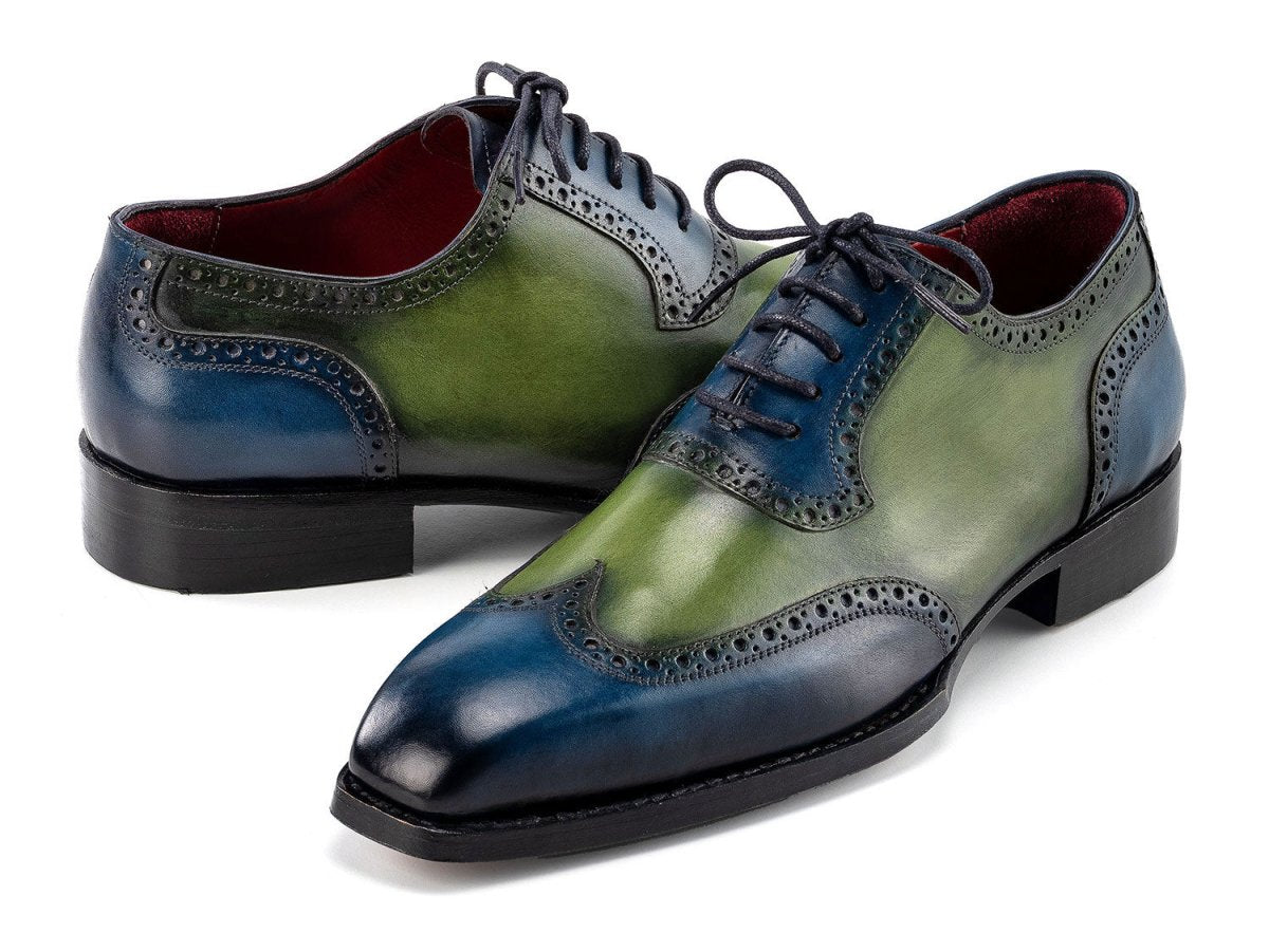 Paul Parkman Men's Goodyear Welted WIngtip Oxfords in Blue And Green Shoes by Paul Parkman β Don't Panic Shoes