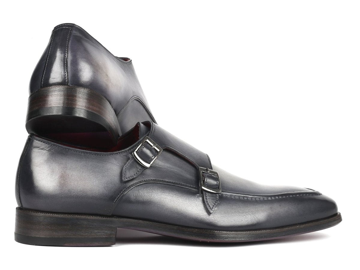 Paul Parkman Men's Gray Leather Double Monkstrap Shoes (IdSw534gy) by Paul Parkman – Don't Panic Shoes