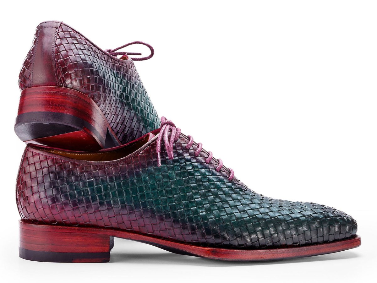 Paul Parkman Men's Green And Purple Woven Leather Oxfords (Id044wn77) by Paul Parkman – Don't Panic Shoes