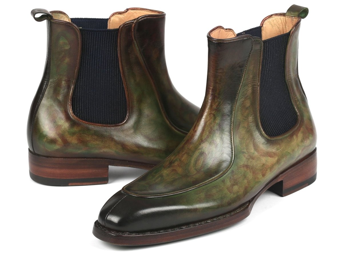 Paul Parkman Men's Green Handpainted Chelsea Boots Goodyear Welted (IdBt822grn) by Paul Parkman – Don't Panic Shoes