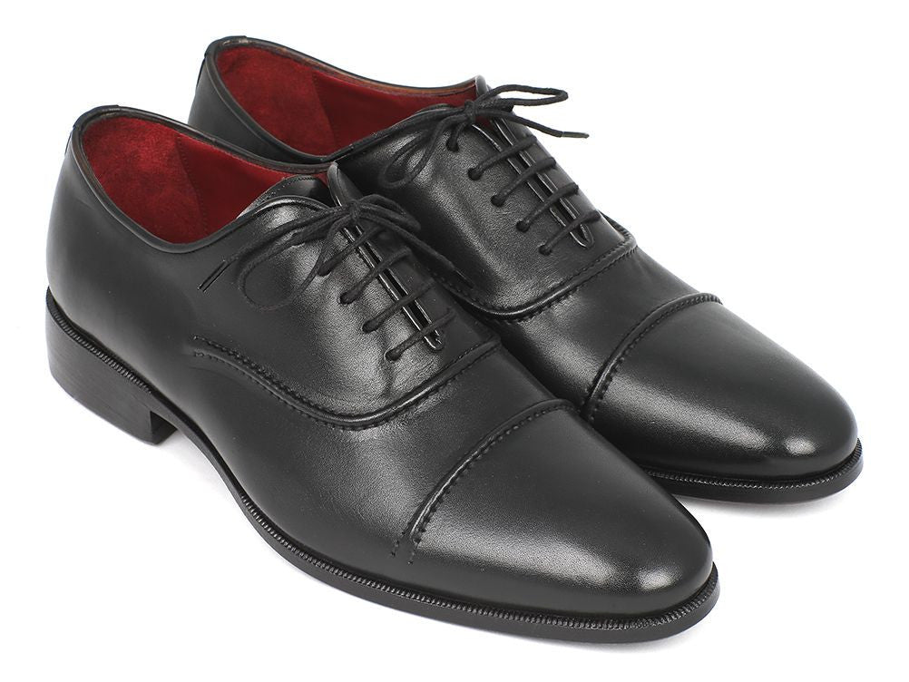 Paul Parkman Men's Hand - PaInted Captoe Leather Oxfords in Black Shoes by Paul Parkman – Don't Panic Shoes