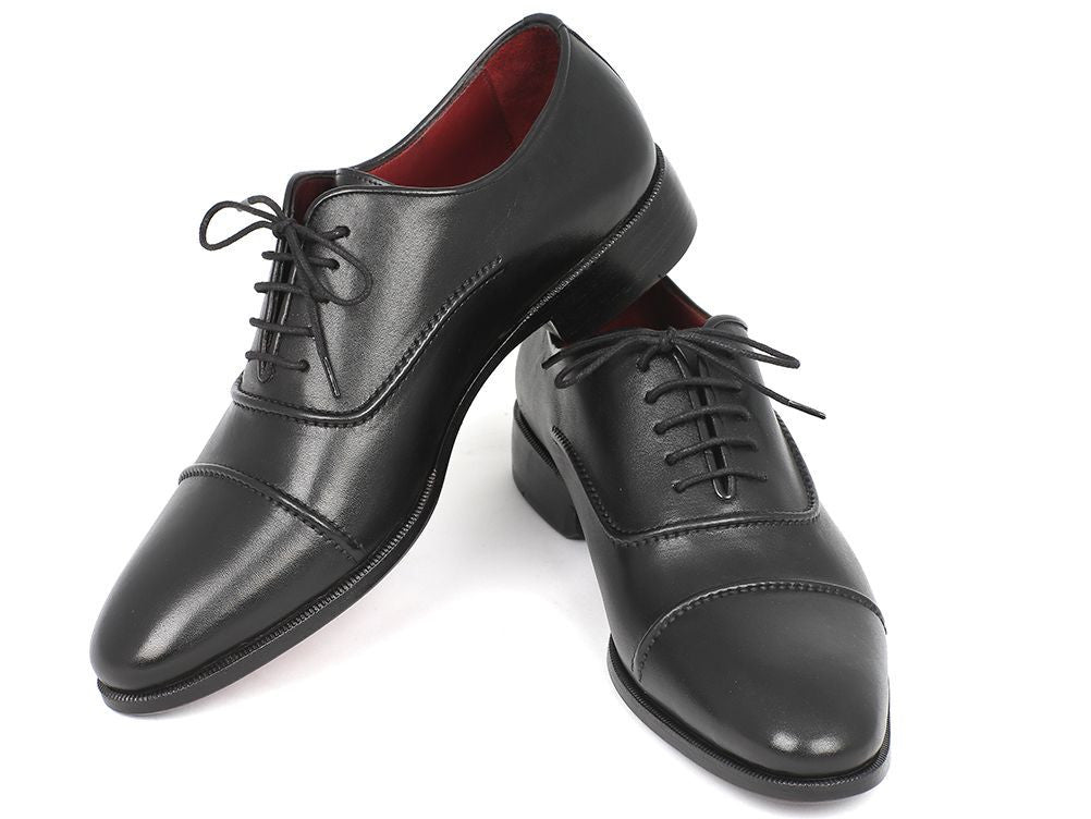 Paul Parkman Men's Hand - PaInted Captoe Leather Oxfords in Black Shoes by Paul Parkman – Don't Panic Shoes