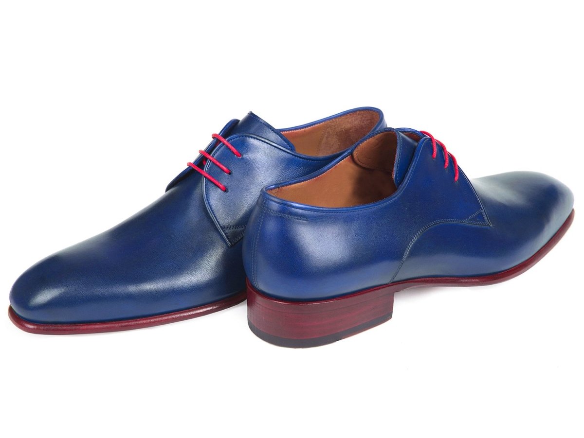 Paul Parkman Men's Hand - PaInted Derby Shoes in Blue Shoes by Paul Parkman – Don't Panic Shoes