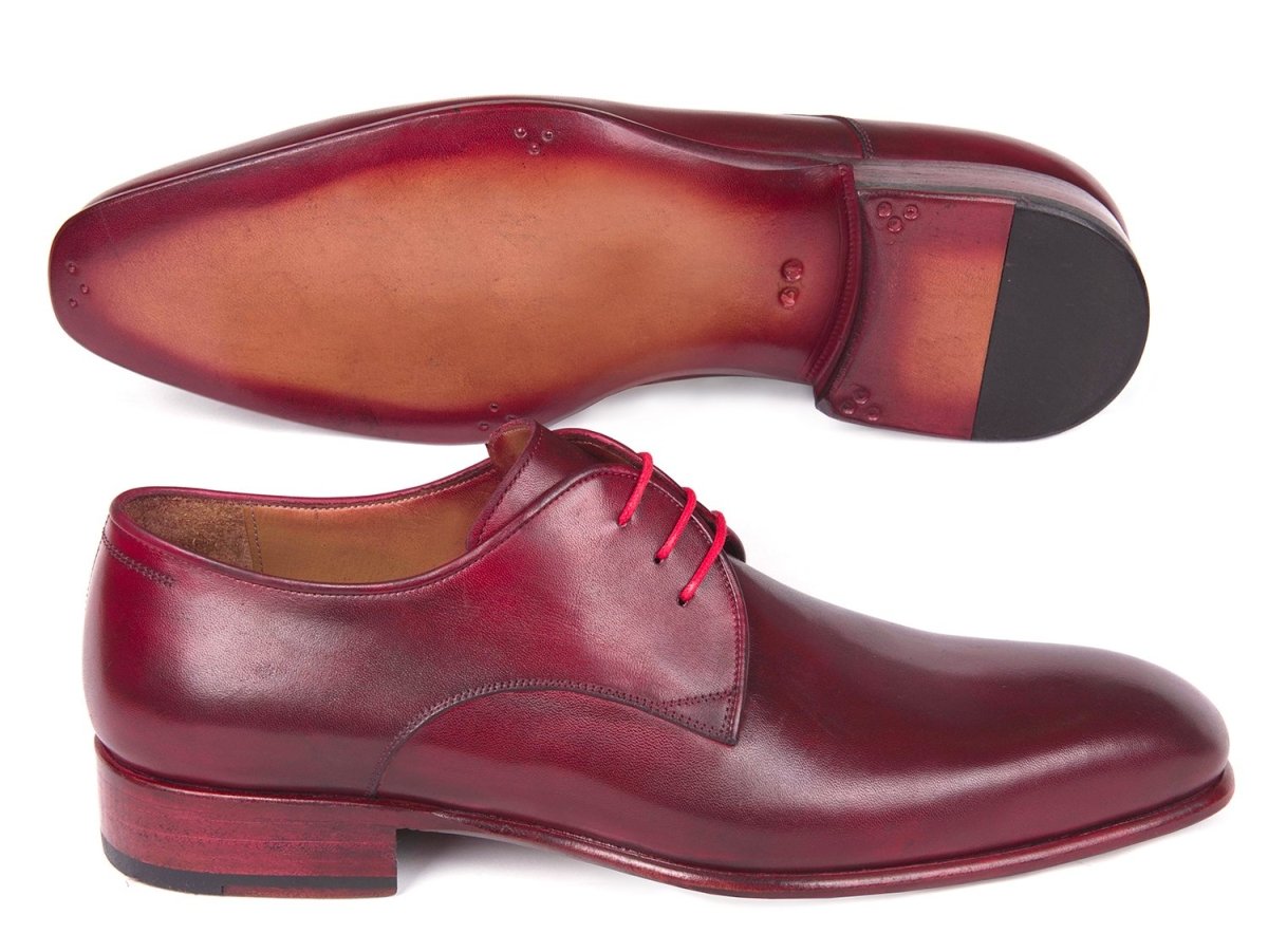 Paul Parkman Men's Hand - PaInted Derby Shoes in Burgundy Shoes by Paul Parkman – Don't Panic Shoes