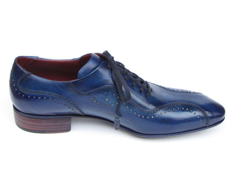 Paul Parkman Men's Hand - PaInted, Handmade Lace - Up Casual Shoes in Blue Shoes by Paul Parkman β Don't Panic Shoes