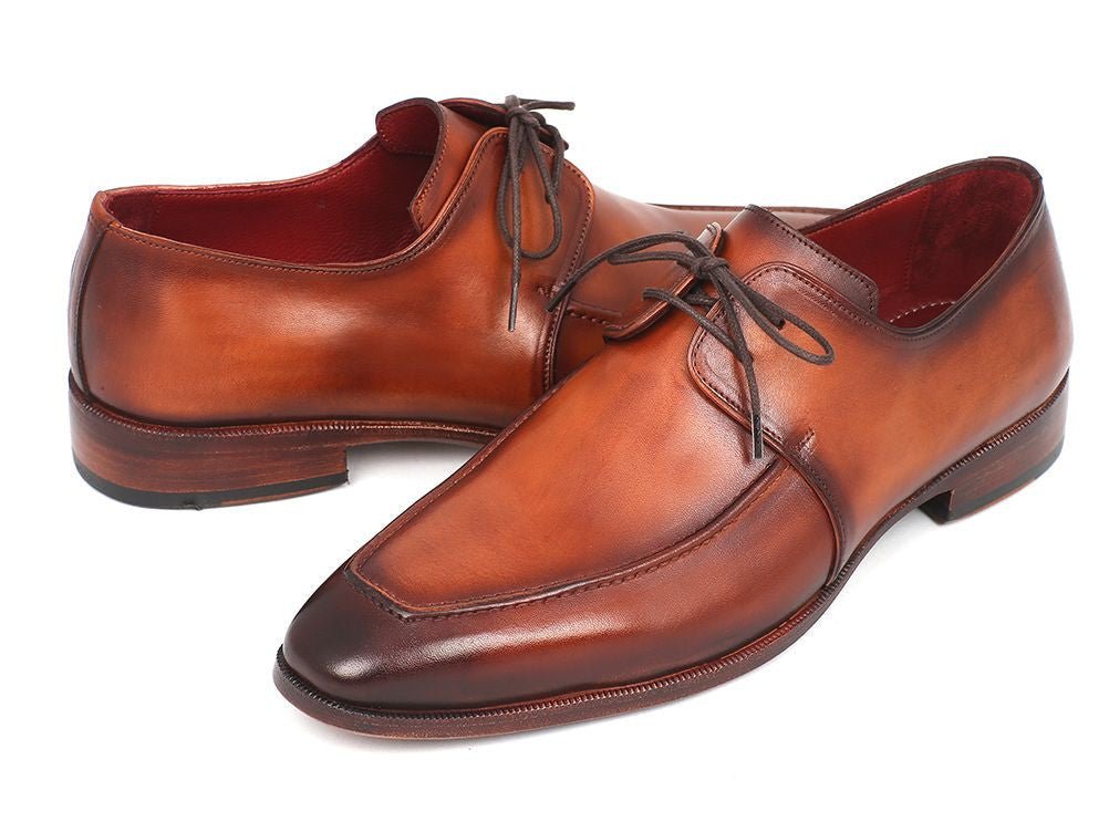 Paul Parkman Men's Hand - PaInted Leather Apron Derby Shoes in Brown Shoes by Paul Parkman – Don't Panic Shoes