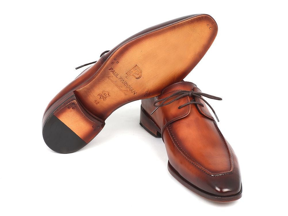 Paul Parkman Men's Hand - PaInted Leather Apron Derby Shoes in Brown Shoes by Paul Parkman – Don't Panic Shoes
